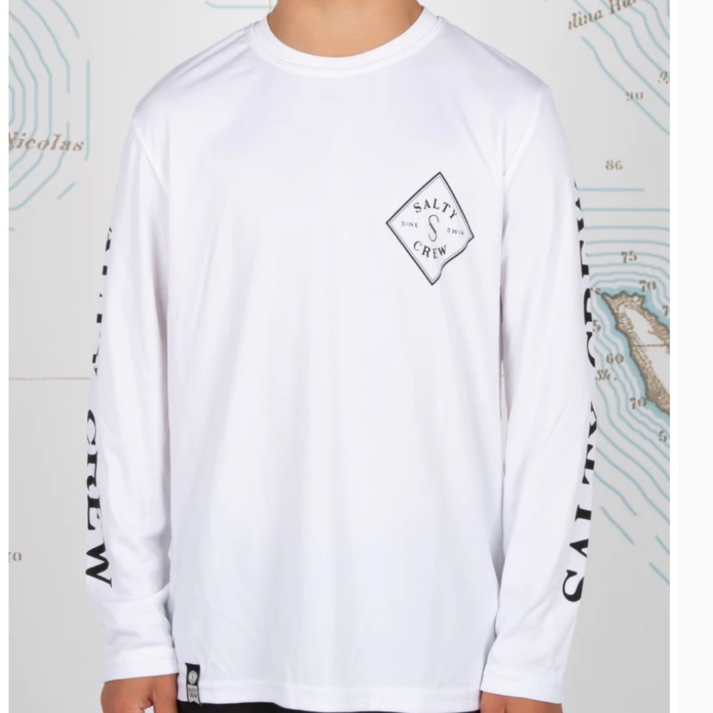 Salty Crew Mens Tippet white long sleeved sleeved sunshirt